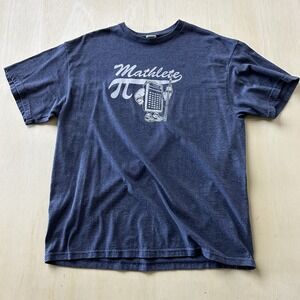 Y2K Mathlete Pi Pro Weight Shirt Mens XL Blue Calculator Geek Math Tee T-Shirt